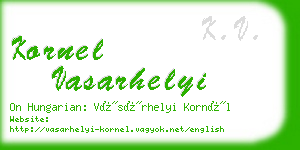 kornel vasarhelyi business card